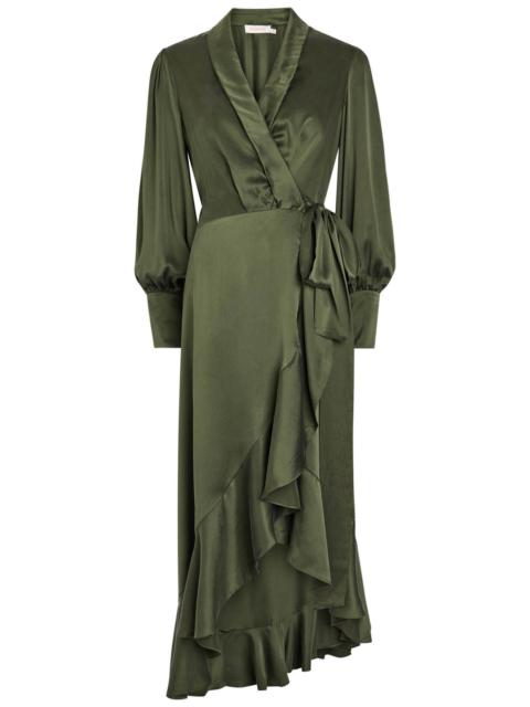 Zimmermann Zimmermann Silk-satin Midi Wrap Dress