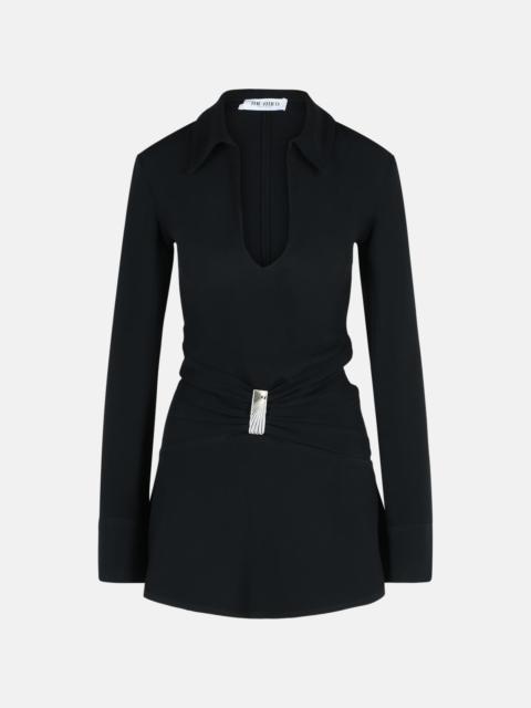 THE ATTICO BLACK VISCOSE BLEND MINI DRESS