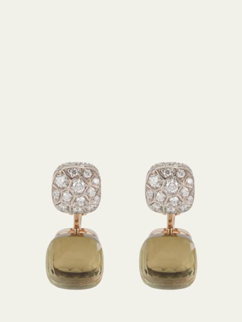 Pomellato Nudo 18K Rose Gold Prasiolite and Diamond Double Drop Earrings