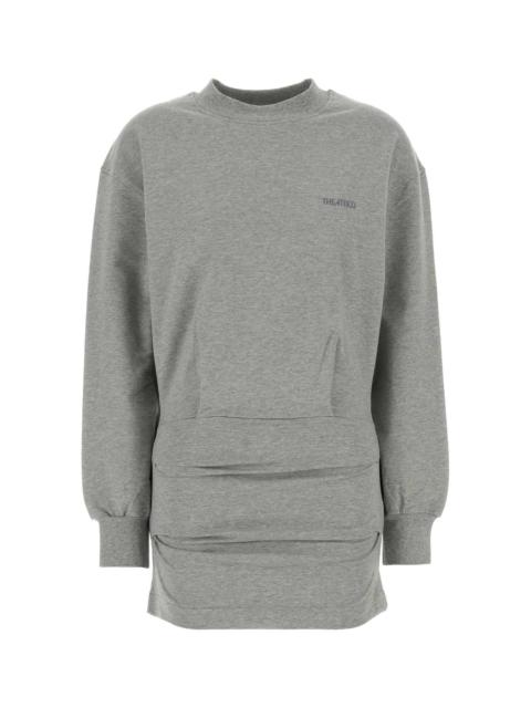 THE ATTICO The Attico Women Grey Stretch Cotton Sweatshirt Mini Dress