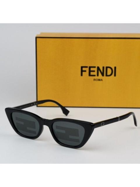FENDI NEW Fendi FE40089I 01C FOLDING Black Mirror Pattern Women Cat Eye Sunglasses