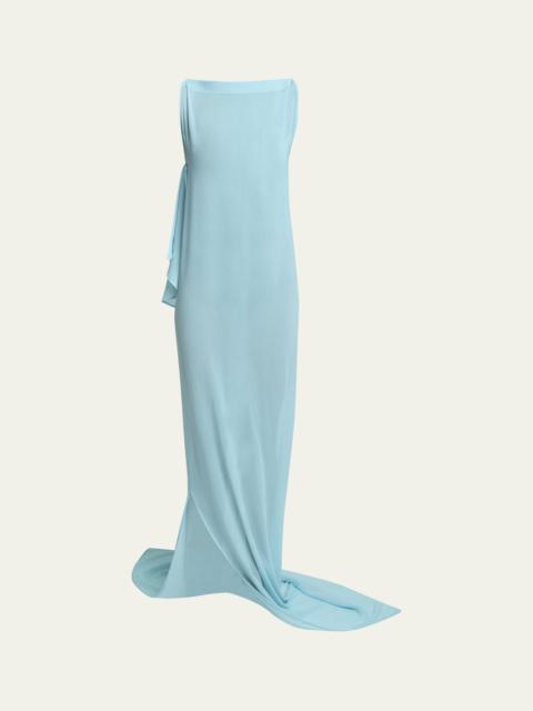 Ameno Long Draped Silk Dress