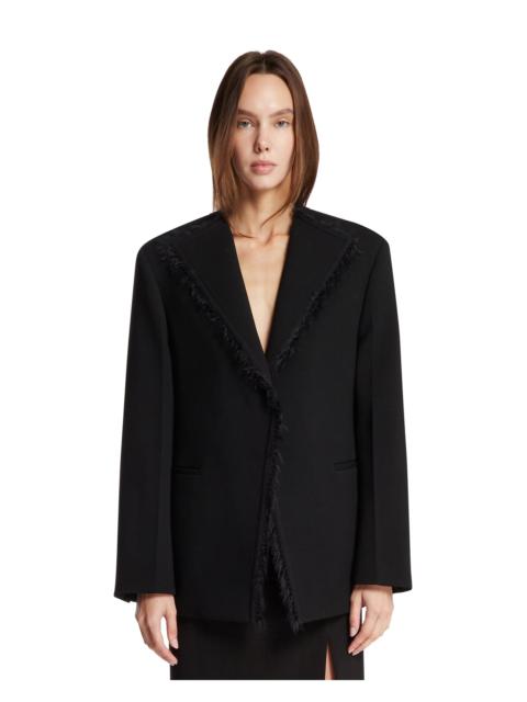 Jil Sander Black Wool Gabardine Peacoat