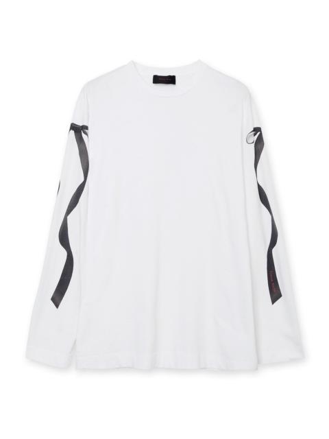 Simone Rocha RIBBON BOW TAIL PRINT LONG SLEEVE T