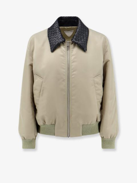 Bottega Veneta Bottega Veneta Nylon Blouson With Intrecciato Leather Collar