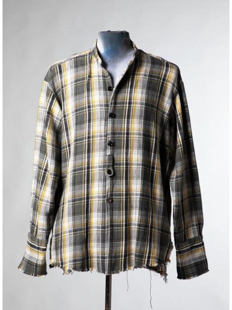 Greg Lauren $850 Greg Lauren Charcoal Plaid Studio Shirt