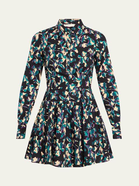 ULLA JOHNSON Nanette Long-Sleeve Mini Shirtdress