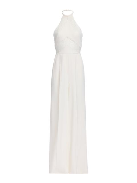 ELIE SAAB Cady & Lace Jumpsuit white