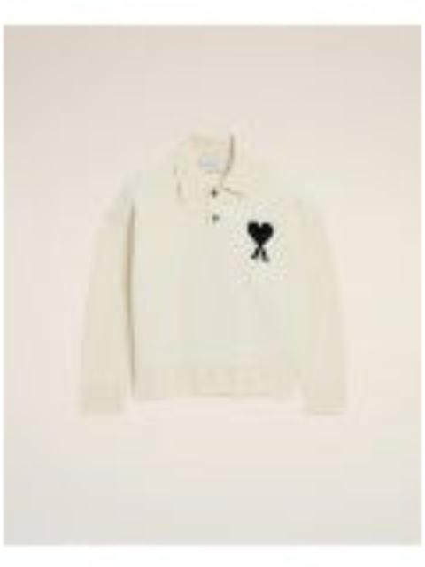 AMI Paris Ami Paris Men Polo Sweater With Contrasted Ami De Coeur