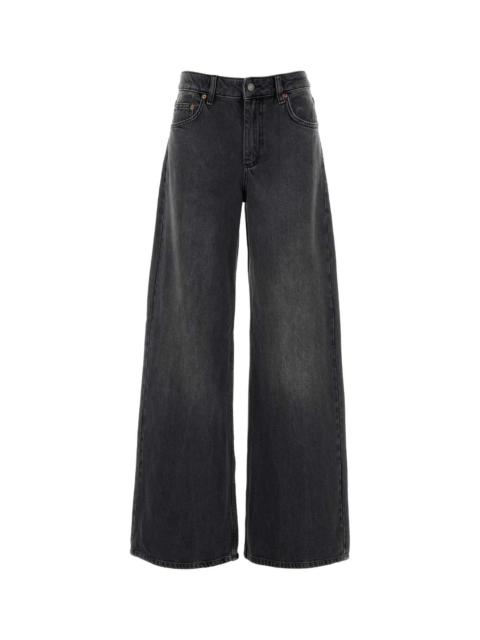 Marine Serre Marine Serre Women Black Denim Wide-Leg Jeans