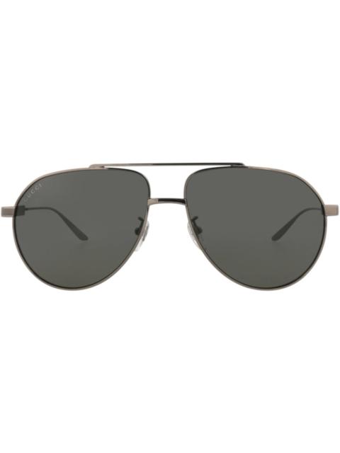 GUCCI Gucci Aviator-Frame Metal Sunglasses Ruthenium/Ruthenium/Grey (GG1311S-30013897-001)