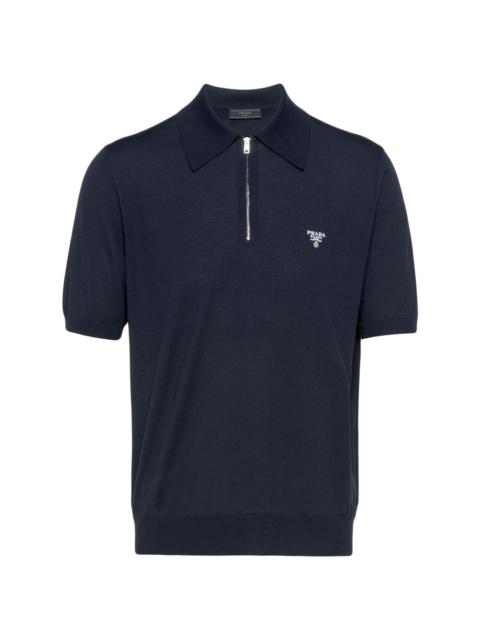 Prada half-zip wool polo shirt