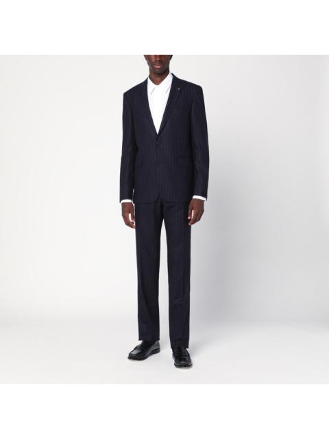 Other Designers TAGLIATORE - Tagliatore Blue Pinstriped Single-Breasted Wool Suit Men