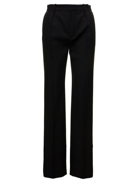 SAINT LAURENT Saint Laurent Women Black Smart Straight Leg Pants In Wool Woman Saint Laurent