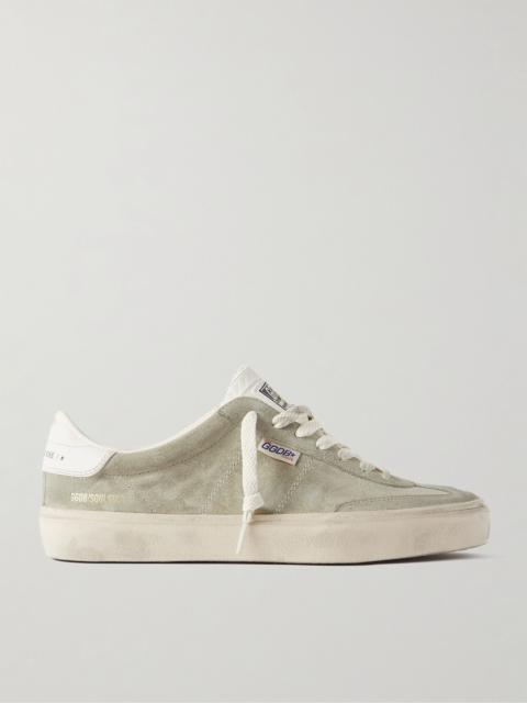 Golden Goose Soul-Star Distressed Leather-Trimmed Suede Sneakers Beige