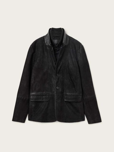 ALLSAINTS SURVEY DOUBLE LAYERED WAXED SUEDE BLAZER