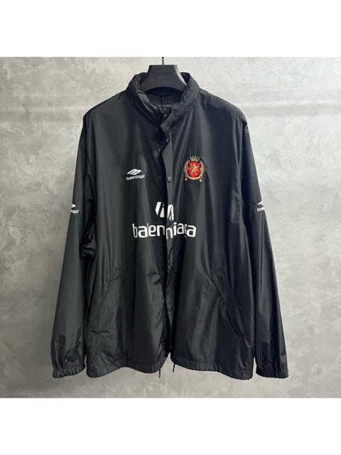 BALENCIAGA Balenciaga Black Varsity Football Single-Breasted Snap Jacket