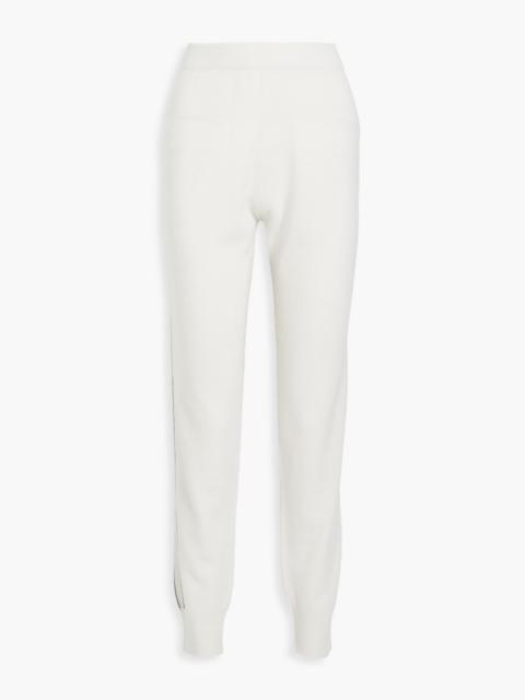FABIANA FILIPPI Embellished merino wool, silk and cashmere-blend track pants