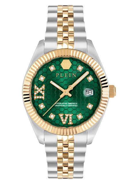 PHILIPP PLEIN PHILIPP PLEIN Date Superlative Bracelet Watch, 34mm in Green Two Tone at Nordstrom