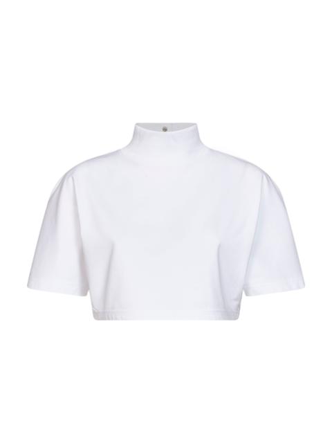 Alaïa Alaïa Women White Cotton Jersey Cropped T-Shirt