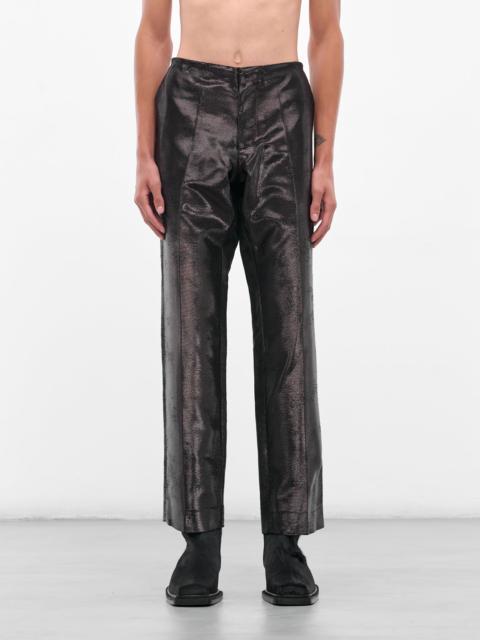 MM6 Maison Margiela Black Distressed Jacquard Shine Trousers