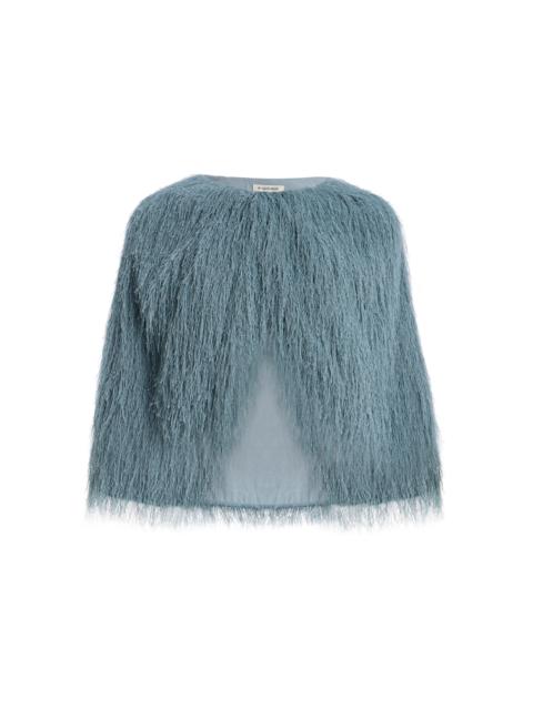 BY MALENE BIRGER Pinla Fringed Cape Top light blue