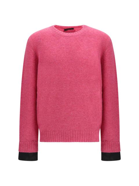 Prada Prada Shetland Wool Crewneck Sweater Pink Men