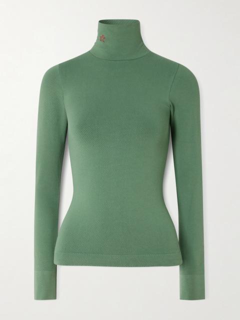 PERFECT MOMENT Ribbed Thermal Modal-blend Turtleneck Top