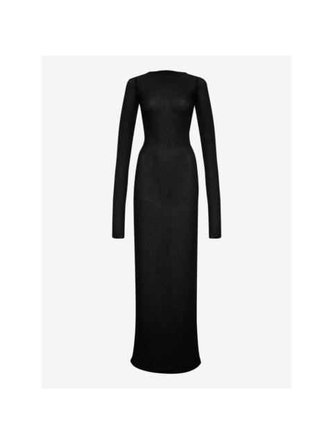 Rhude Rhude Women'S Black Sheer Knit Jersey Dress