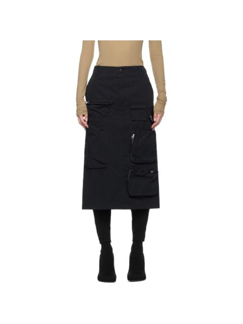 MM6 Maison Margiela Black Pocket Midi Skirt