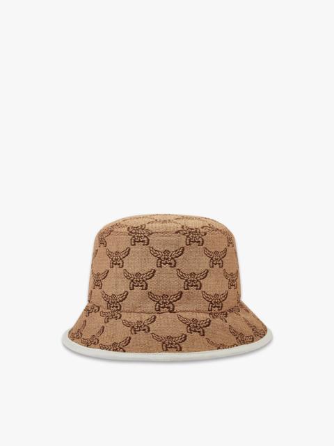 MCM Bucket Hat in Lauretos Raffia Jacquard