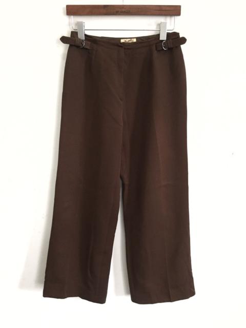 Hermès 80s Hermes Side Adjustment Straight Cut Wool Pant