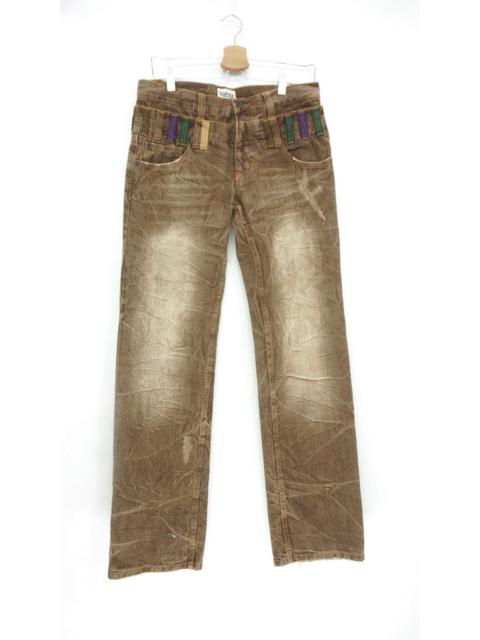 Other Designers Distressed Denim - NYLAUS Double Waist Brown Jeans