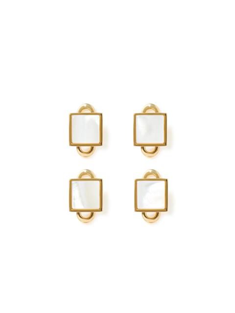 TOM FORD GOLD AND PEARL SQUARE STUDS