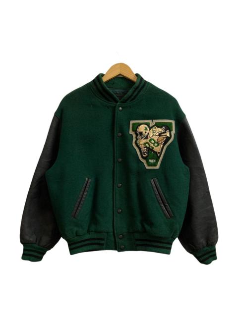Other Designers Japanese Brand - Vtg Van Jac NFL Wool Leather Varsity Jacket
