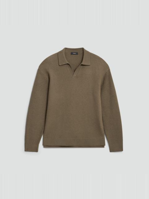Theory Polo Sweater in Boiled Wool
