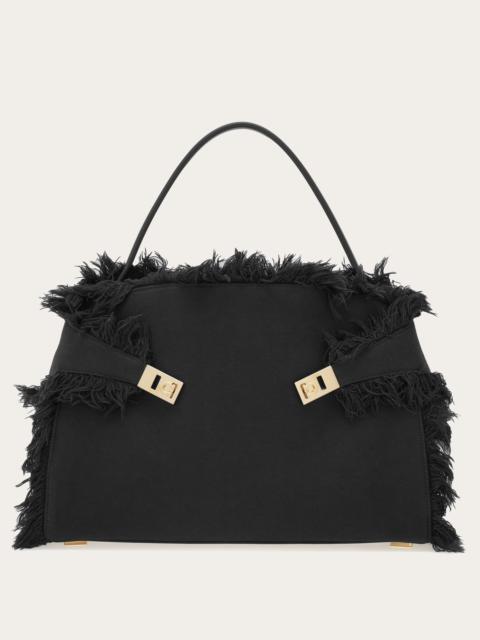 FERRAGAMO Fringed Hug Soft shoulder bag (L)