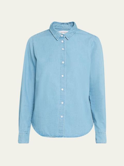 SPRWMN Chambray Fitted Button-Front Shirt