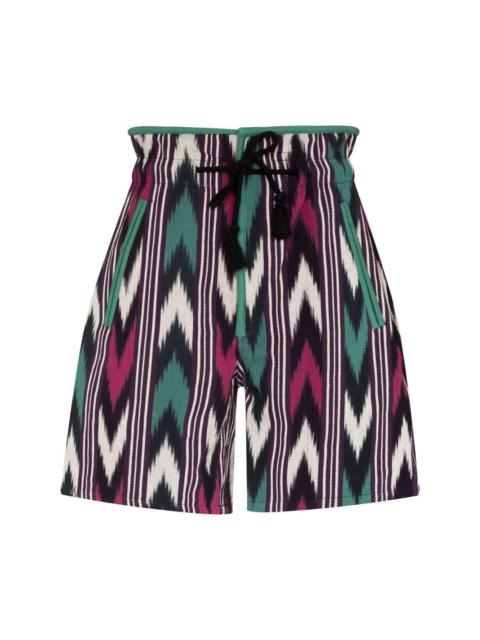 zigzag-print high-waisted shorts