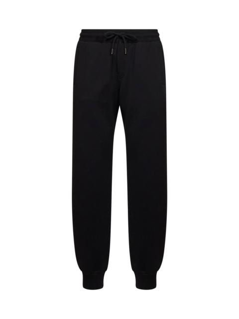 Dolce & Gabbana Dolce & Gabbana Men Black Cotton Fleece Embroidered Sweatpants