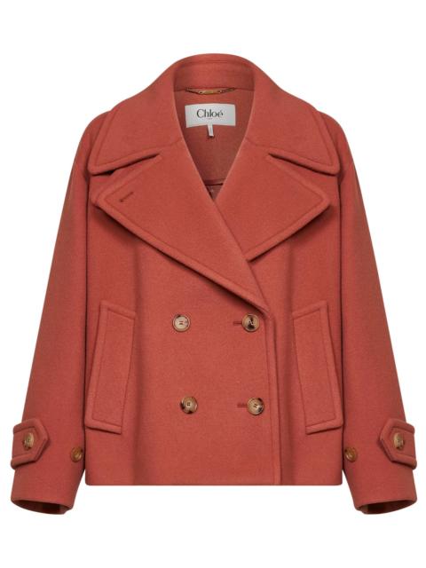 Chloé Chloé Women Cedar Pink Wool Blend Oversized Short Coat