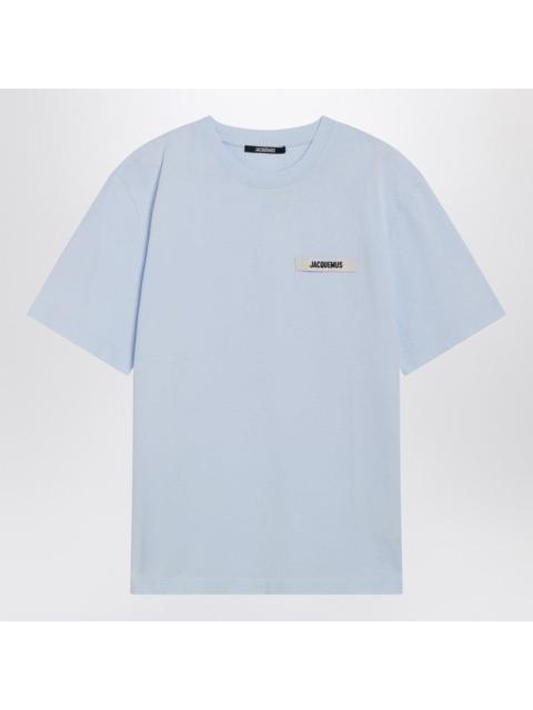 JACQUEMUS Jacquemus Light Blue T-Shirt With Gros Grain Logo Men