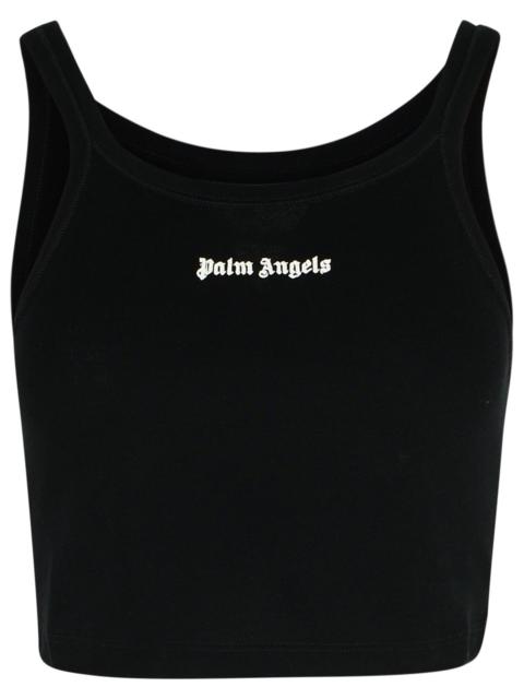 Palm Angels Black Cotton Top Woman