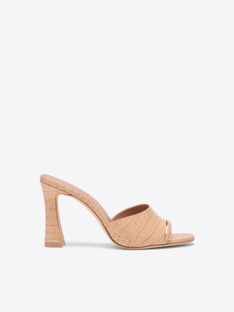 MALONE SOULIERS Roxanne 90 Buff Embossed Leather Sandals