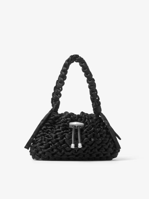 JIMMY CHOO Cinch S
Black Woven Satin Shoulder Bag