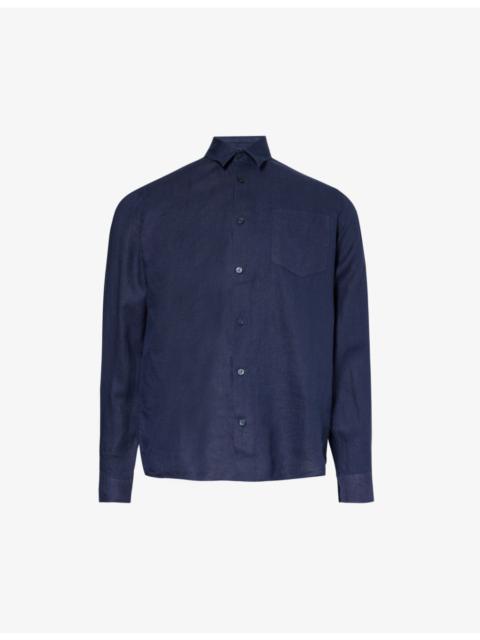 Vilebrequin Caroubis logo-embroidered linen shirt