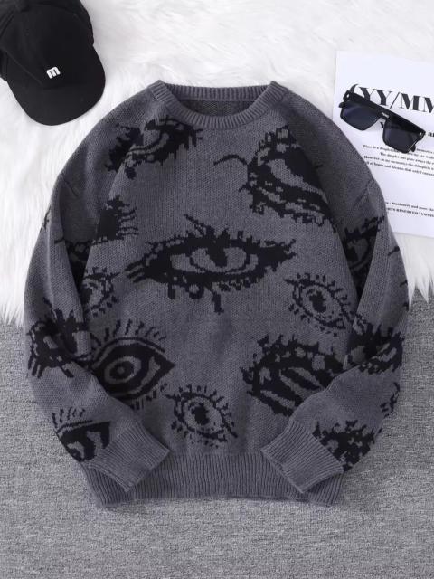 Other Designers Japanese Brand - Abstract Eye Jacquard Pattern Pullover Sweater
