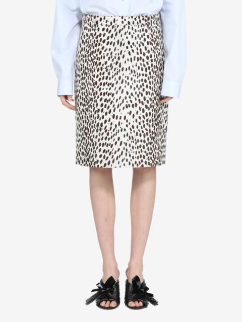 N°21 SPOTTED PRINT PENCIL SKIRT