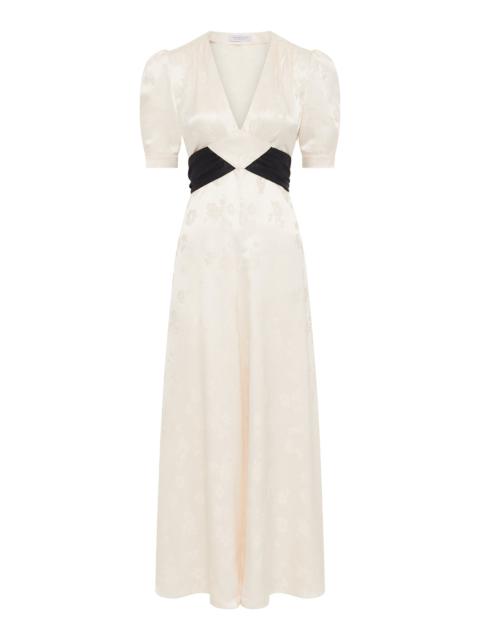 GABRIELA HEARST Larkin Maxi Dress in Ivory & Black Embroidered Silk