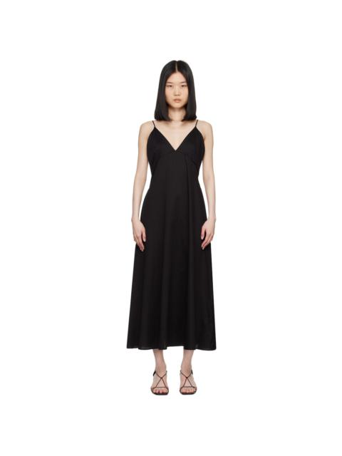 LESET Black Yoko V Midi Dress